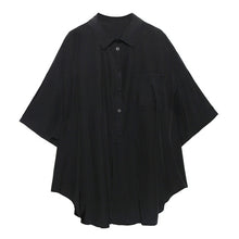 Load image into Gallery viewer, [EAM] Women White Irregular Big Size Long Thin Blouse New Lapel Half Sleeve Loose Fit Shirt Fashion Spring Summer 2020 1W563
